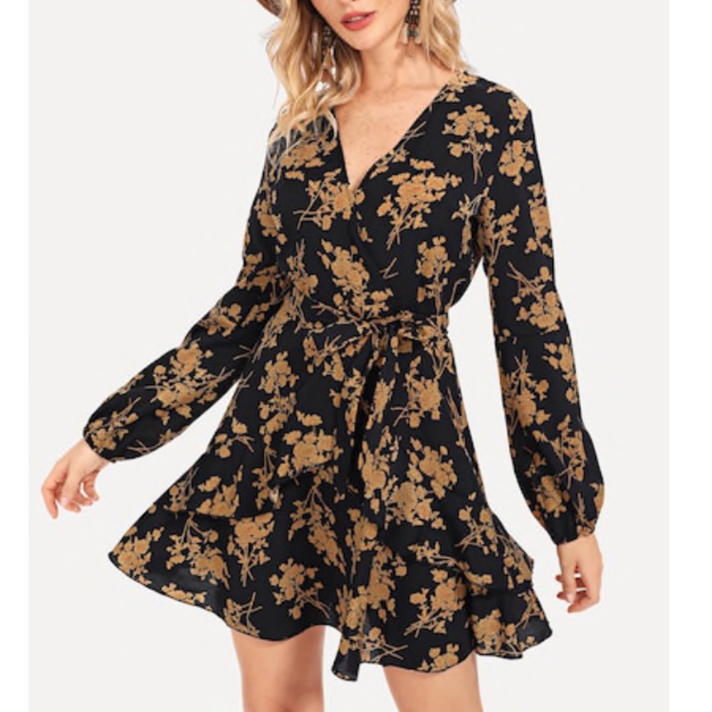 Floral Ruffle Hem Dress